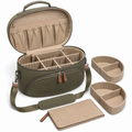 Professional Oval Travel Makeup Train Case with Modular Dividers