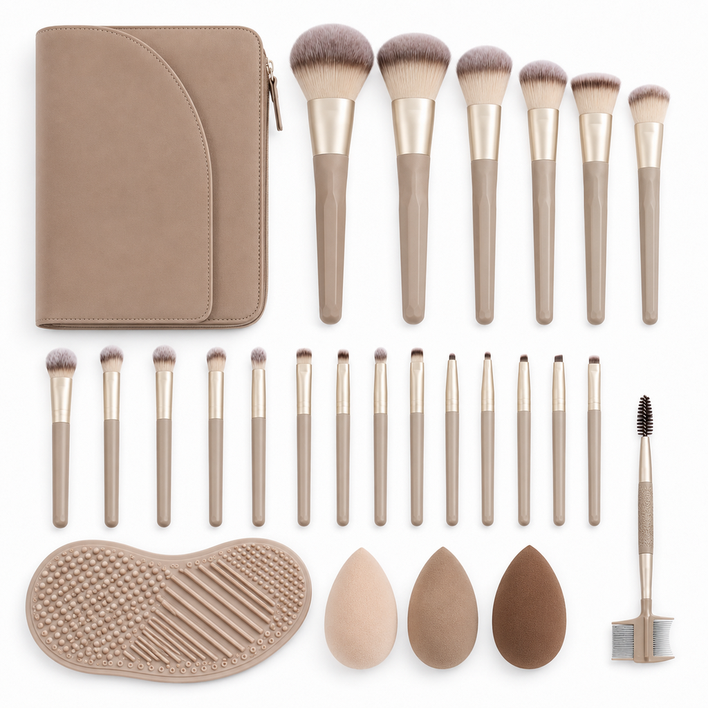 24-Piece Precision Makeup Brush Studio Set with Case