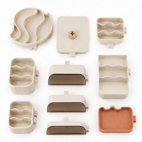 Modular Countertop Cosmetics Organizer with Three Drawers