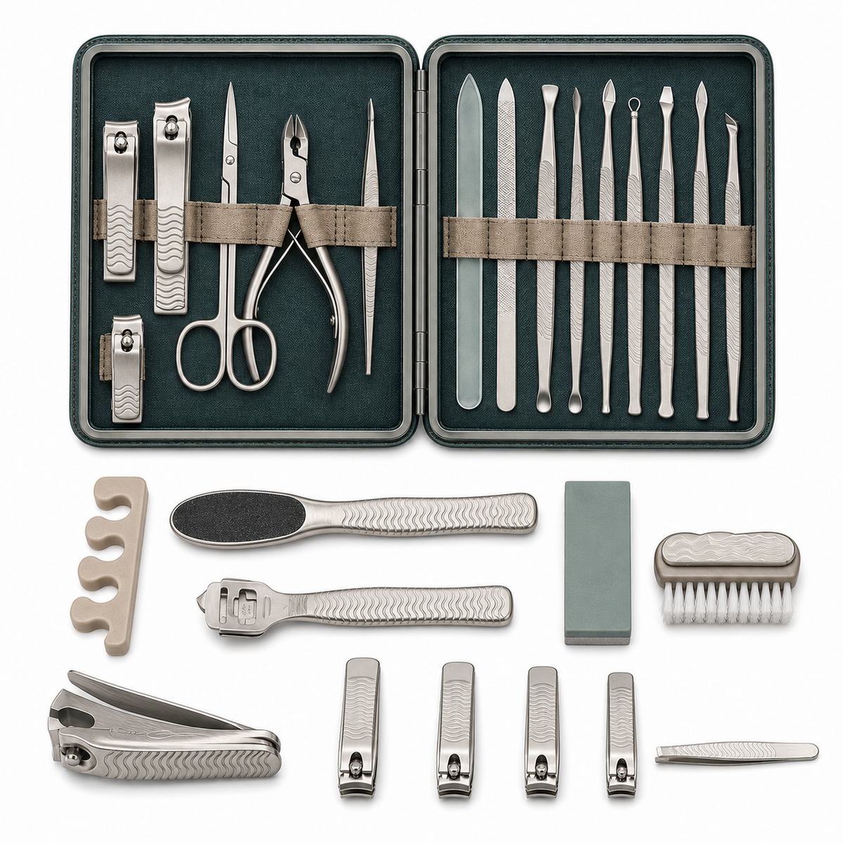 25-Piece Stainless Manicure and Pedicure Grooming Set