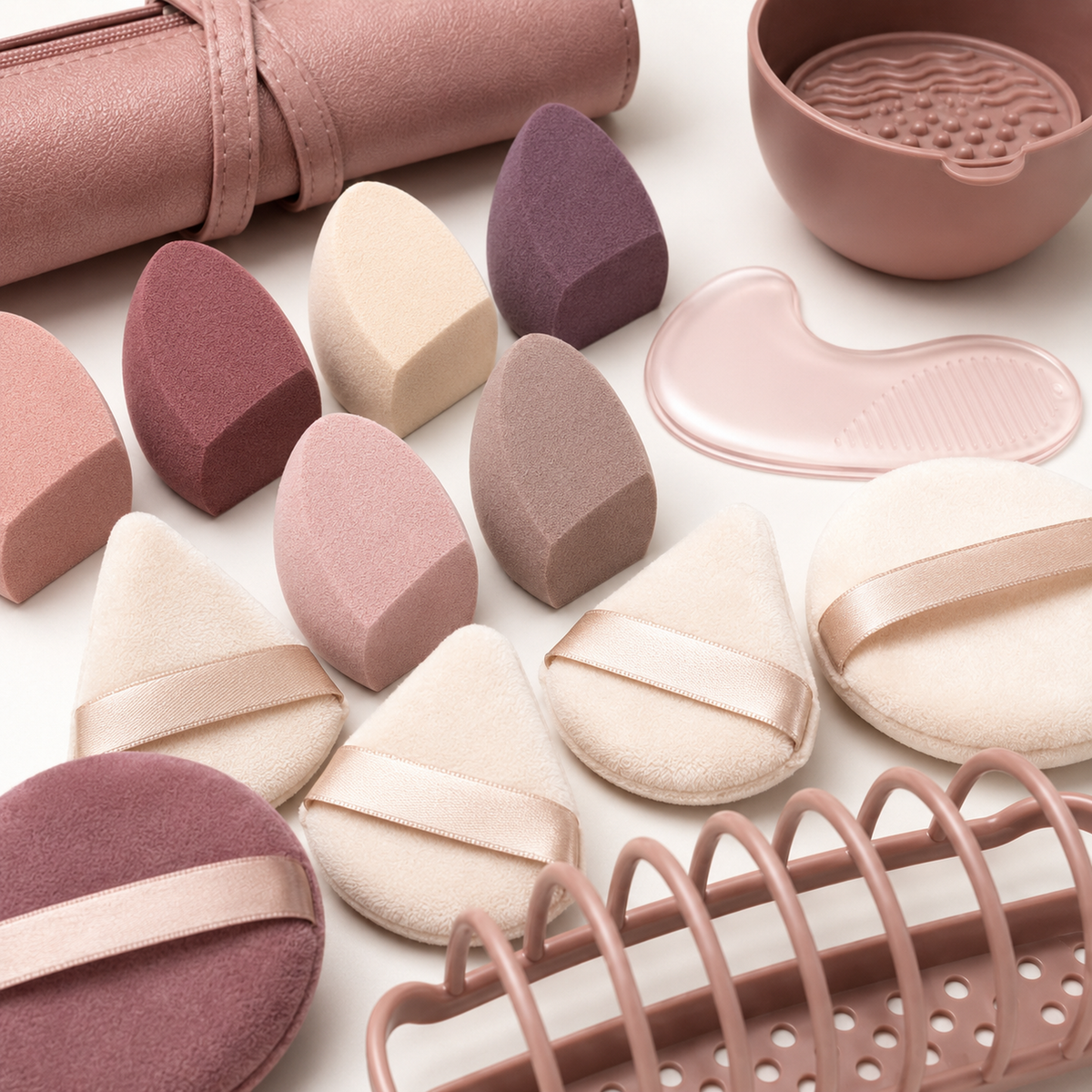 16-Piece Complexion Sponge, Puff and Manual Care Set