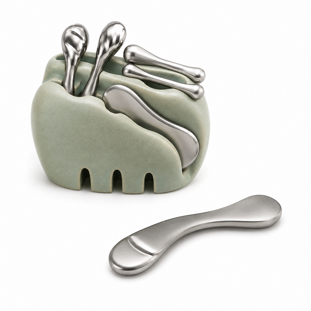 8-Piece Stainless Facial Cooling and Massage Tool Set with Cradle