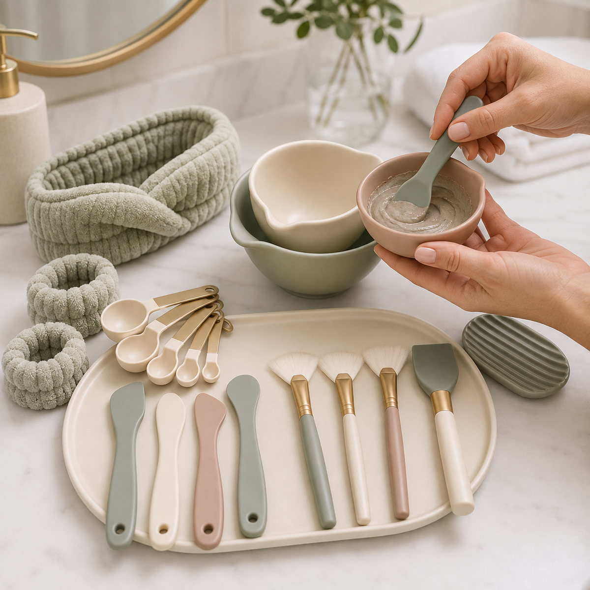 22-Piece Facial Mask Mixing and Application Studio Set