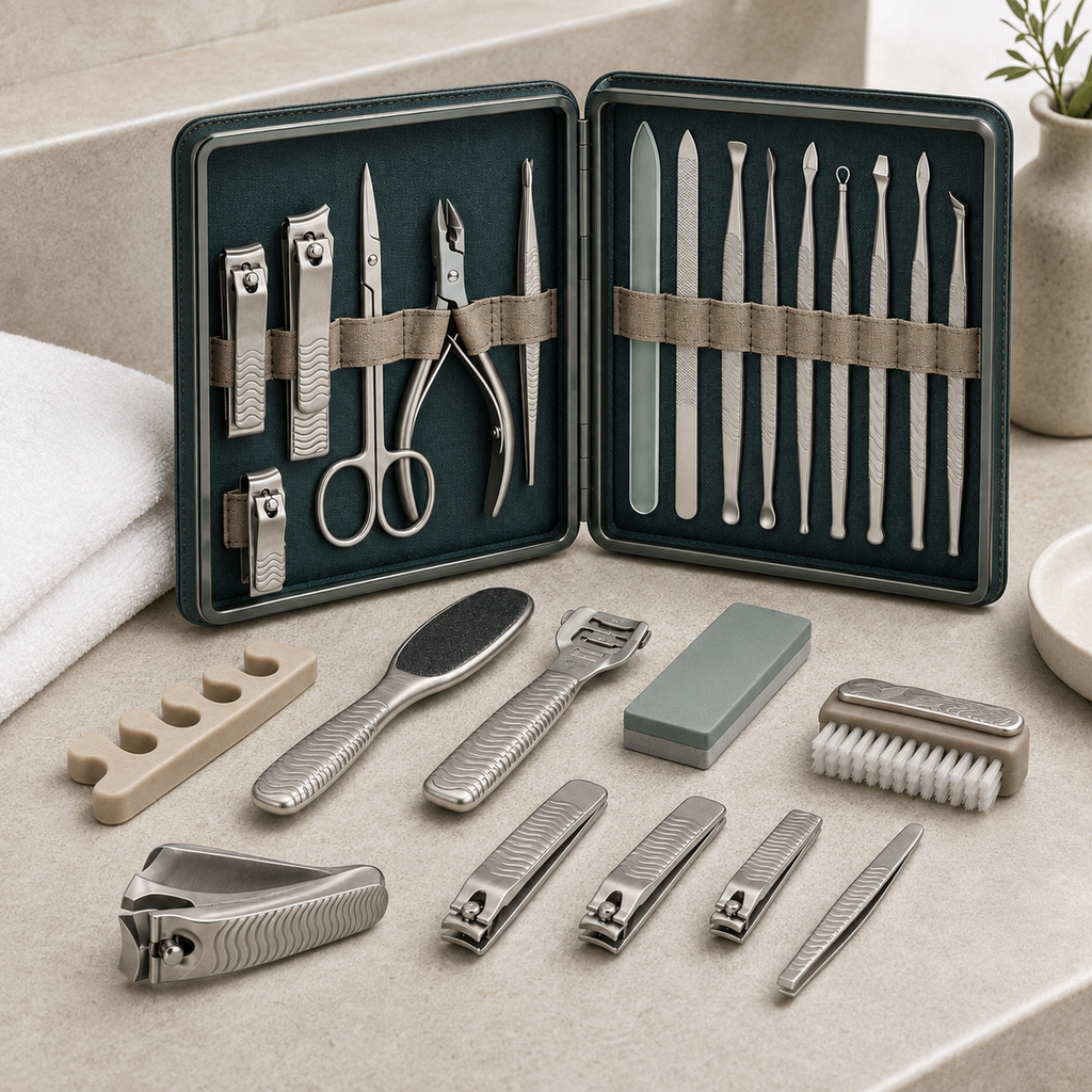 25-Piece Stainless Manicure and Pedicure Grooming Set
